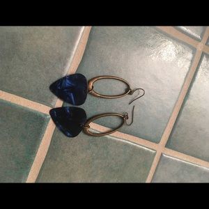 Brass Guitar pick earrings